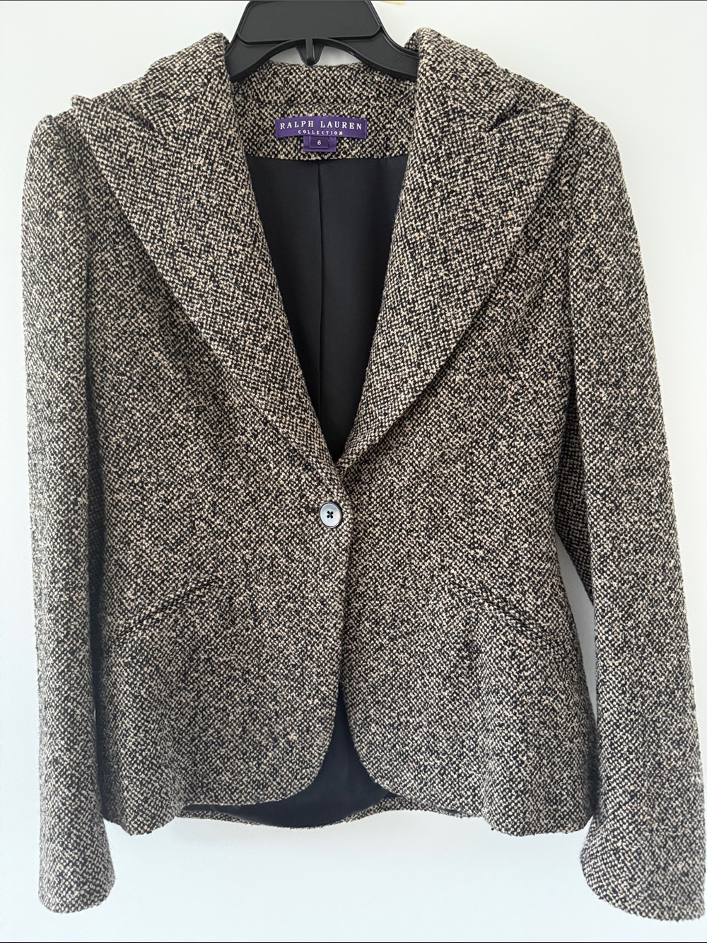 Ralph Lauren Collection Brown and Black Tweed Single Breasted Blazer